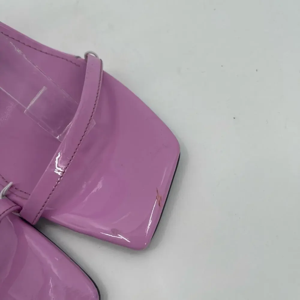 NEW MARC FISHER Arthur Heels Size 6.5 Sandals Patent Leather Ankle Strap Sandal